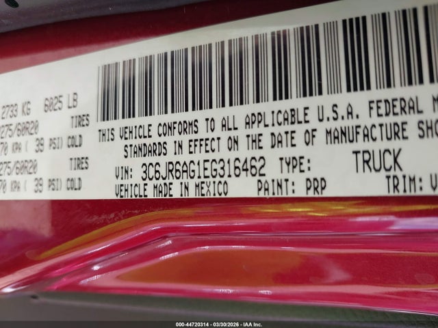 2014 RAM 1500 3C6JR6AG1EG316462 Photo 8