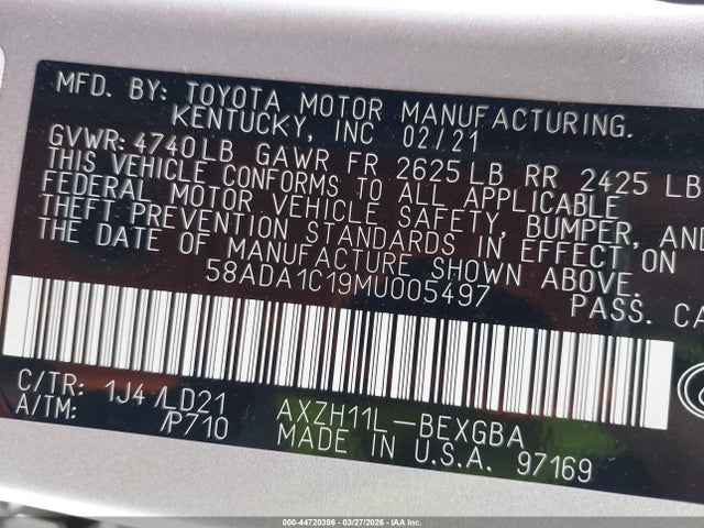 2021 LEXUS ES 300H 58ADA1C19MU005497 Photo 8