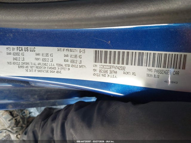 44720397 :رقم المزاد ، 1C3CCCCB7FN742592 vin ، 2015 Chrysler 200 C مزاد بيع