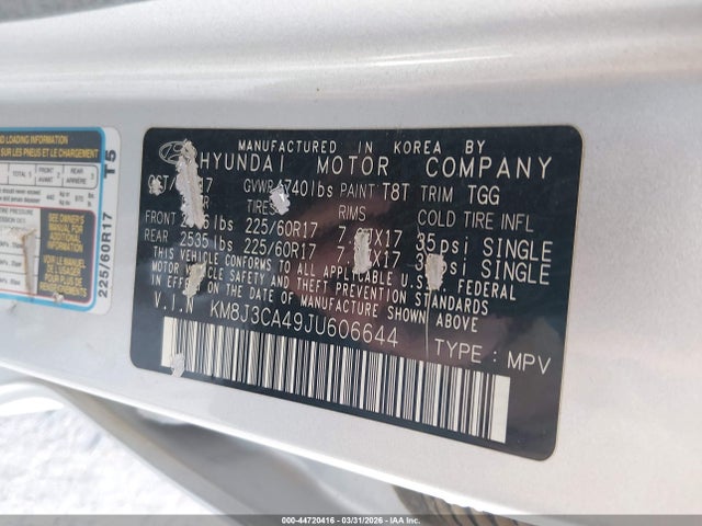 Hyundai TUCSON SEL 2018 KM8J3CA49JU606644 Image 9