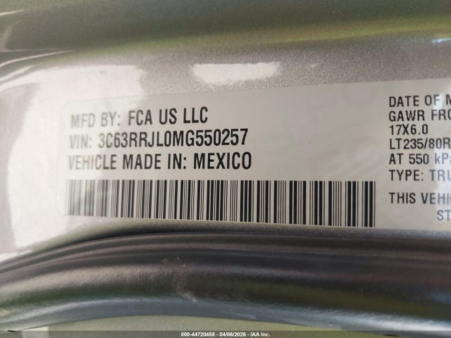 Продажа на аукционе авто 2021 Ram 3500 Laramie  4x4 8' Box, vin: 3C63RRJL0MG550257, номер лота: 44720458