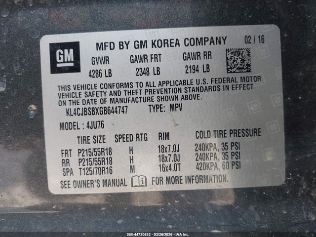 2016 BUICK ENCORE KL4CJBSBXGB644747 Photo 8