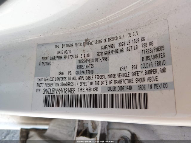 3MYDLBYVXHY181468 Toyota YARIS IA