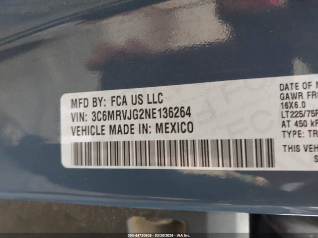 2022 RAM PROMASTER 3500 3C6MRVJG2NE136264 Photo 8