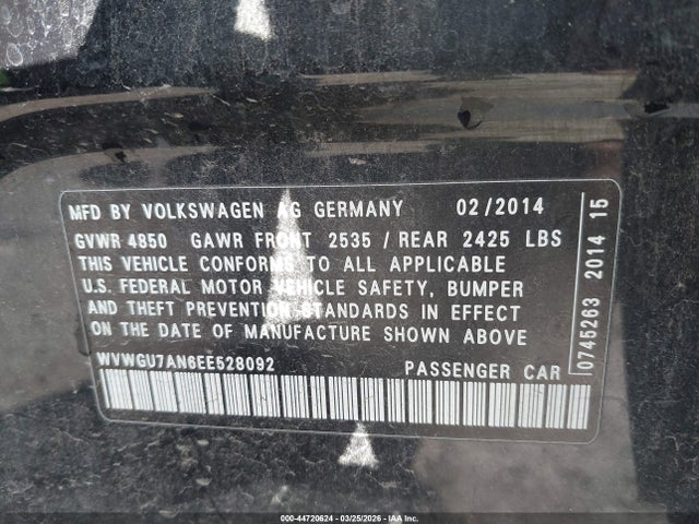 Aukcja sprzedaży 2014 Volkswagen Cc 3.6l Vr6 Executive, vin: WVWGU7AN6EE528092, numer aukcji: 44720624