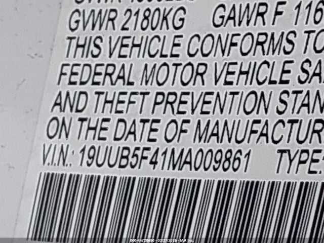 44720650 :رقم المزاد ، 19UUB5F41MA009861 vin ، 2021 Acura Tlx Technology Package مزاد بيع