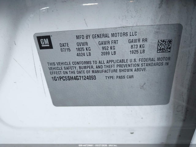 1G1PC5SH4G7124093 Chevrolet Cruze Limited Ls Auto