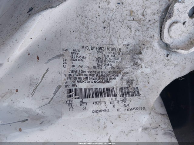 Ford EXPLORER XLT 2022 1FMSK7DH7NGB22005 Image 9