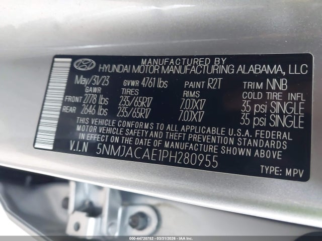 Продаж на аукціоні авто 2023 Hyundai Tucson Se, vin: 5NMJACAE1PH280955, номер лоту: 44720752