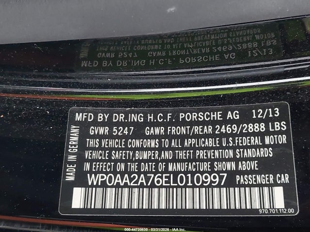 Porsche PANAMERA 4 2014 WP0AA2A76EL010997 Image 9
