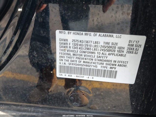 Продажа на аукционе авто 2017 Acura Mdx Technology Package, vin: 5FRYD4H52HB027145, номер лота: 44720862