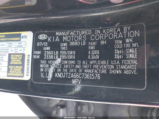 Aukcja sprzedaży 2012 Kia Soul +, vin: KNDJT2A66C7361576, numer aukcji: 44720961