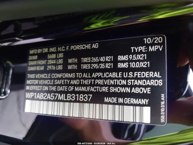 Porsche MACAN S 2021 WP1AB2A57MLB31837 Image 9