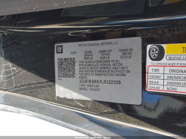 2020 CHEVROLET CAMARO 1G1FB1RX7L0122328 Photo 8