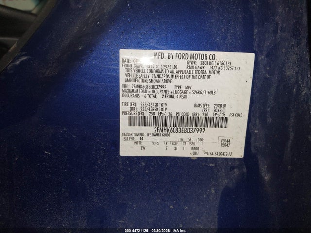 Ford FLEX SEL 2014 2FMHK6C83EBD37992 Image 9