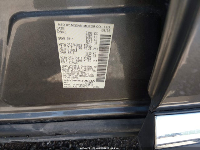 5N1AZ2MH4HN106869 Nissan MURANO SV
