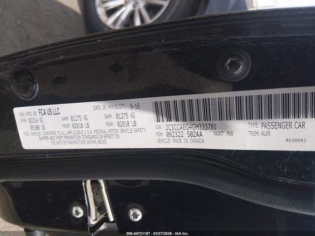 Aukcja sprzedaży 2016 Chrysler 300c, vin: 2C3CCAEG4GH333781, numer aukcji: 44721197