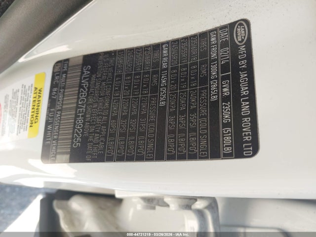 2014 LAND ROVER RANGE ROVER EVOQUE SALVP2BG7EH892255 Photo 8