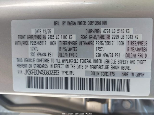 2025 MAZDA CX-5 JM3KFBCM4S0802983 Photo 8