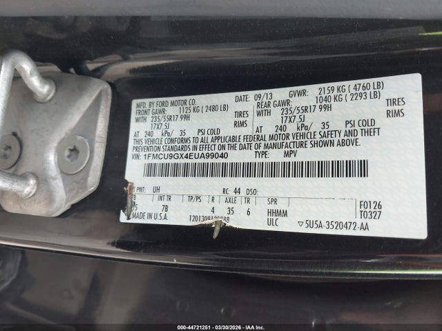 Ford ESCAPE SE 2014 1FMCU9GX4EUA99040 Image 9