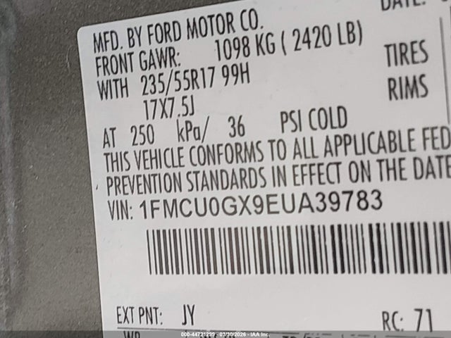1FMCU0GX9EUA39783 Ford ESCAPE SE