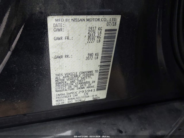 1N4AL3AP0JC295941 Nissan Altima 2.5 Sr