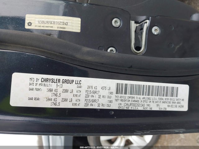 44721313 :رقم المزاد ، 1C4NJRFB3ED521343 vin ، 2014 Jeep Patriot Latitude مزاد بيع