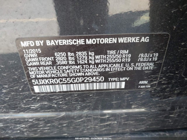 5UXKR0C55G0P29450 BMW X5 Xdrive35i