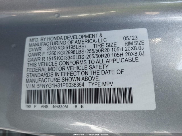 2023 HONDA PILOT 5FNYG1H81PB036354 Photo 8