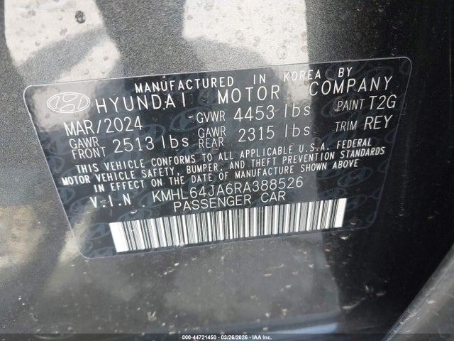 KMHL64JA6RA388526 Hyundai SONATA SEL