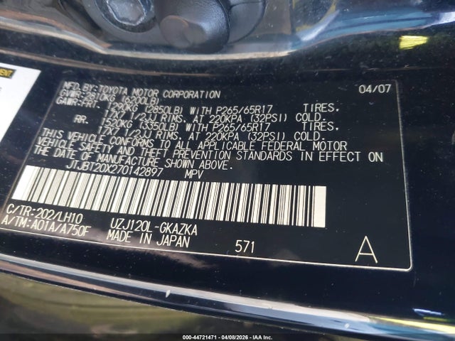 2007 LEXUS GX 470 JTJBT20X270142897 Photo 8