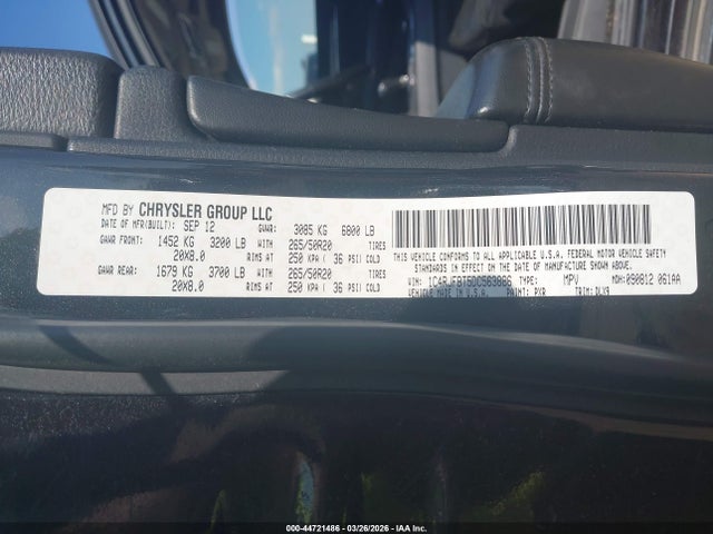 44721486 :رقم المزاد ، 1C4RJFBT5DC563886 vin ، 2013 Jeep Grand Cherokee Limited مزاد بيع