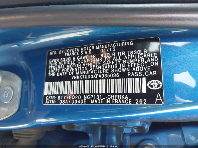 Toyota YARIS L 2015 VNKKTUD3XFA035036 Image 9