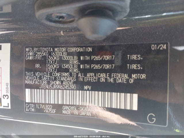 Aukcja sprzedaży 2024 Toyota 4runner Sr5 Premium, vin: JTENU5JR9R6245390, numer aukcji: 44721529