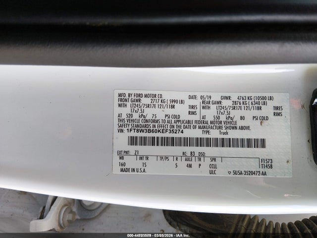 Ford F-350 Xl 2019 1FT8W3B60KEF35274 Image 9