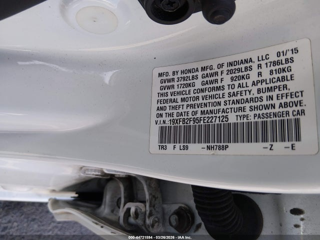 Honda Civic Ex-l 2015 19XFB2F95FE227125 Image 9