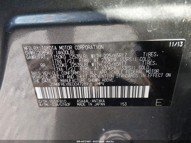 Toyota RAV4 LE 2014 JTMBFREV8ED047289 Image 9