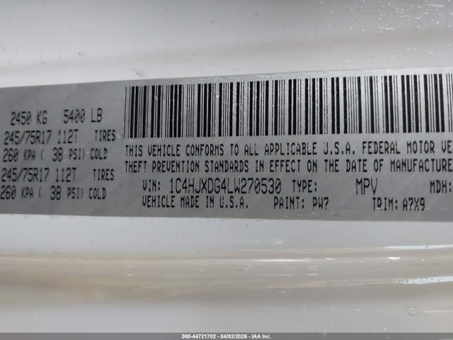 2020 JEEP WRANGLER UNLIMITED 1C4HJXDG4LW270530 Photo 8