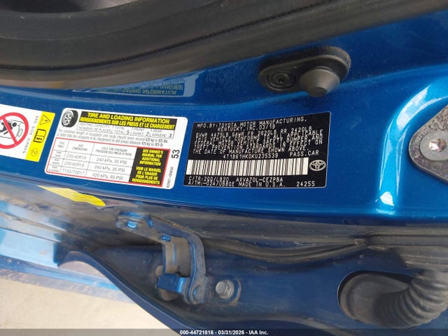 Продажа на аукционе авто 2019 Toyota Camry Xse, vin: 4T1B61HK0KU235539, номер лота: 44721816