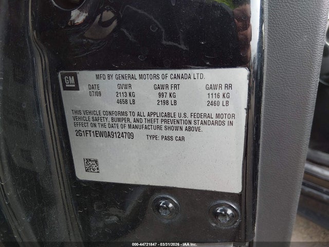 44721847 :رقم المزاد ، 2G1FT1EW0A9124709 vin ، 2010 Chevrolet Camaro 2ss مزاد بيع