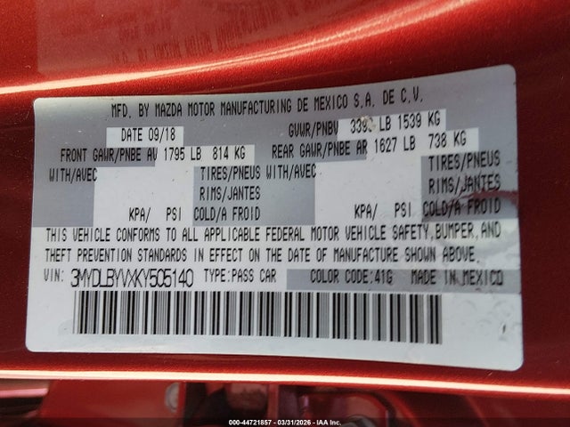 2019 TOYOTA YARIS 3MYDLBYVXKY505140 Photo 8