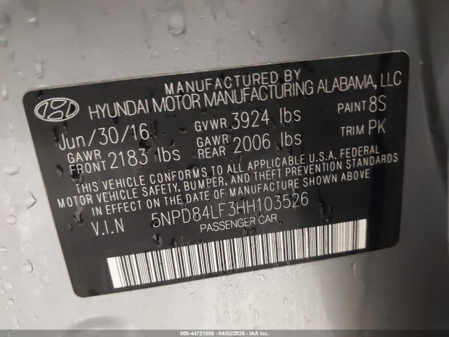 Hyundai ELANTRA SE 2017 5NPD84LF3HH103526 Image 9