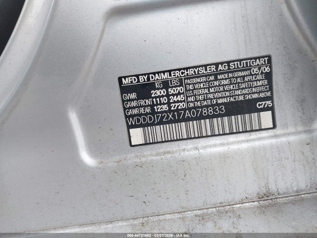 2007 MERCEDES-BENZ CLS 550 WDDDJ72X17A078833 Photo 8