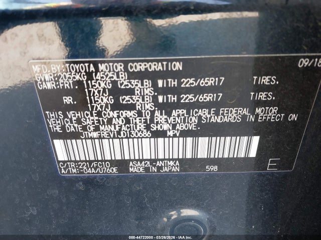 2018 TOYOTA RAV4 JTMWFREV1JD130686 Photo 8