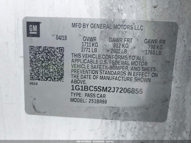 2018 CHEVROLET CRUZE 1G1BC5SM2J7206855 Photo 8