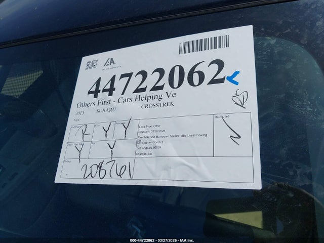 Продаж на аукціоні авто 2013 Subaru Xv Crosstrek 2.0i Limited, vin: JF2GPAGC8DH879434, номер лоту: 44722062