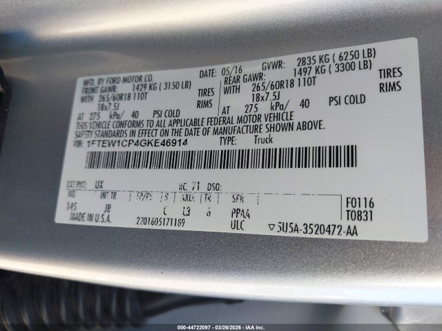 Ford F-150 Xlt 2016 1FTEW1CP4GKE46914 Image 9