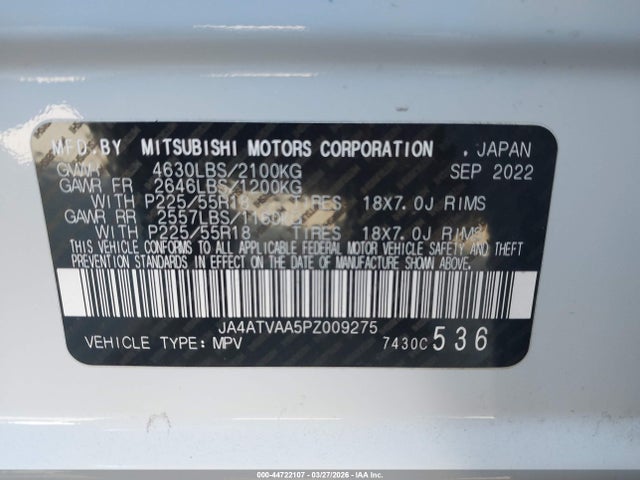 2023 MITSUBISHI ECLIPSE CROSS JA4ATVAA5PZ009275 Photo 8