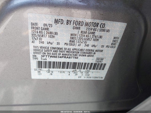 Ford Maverick Xlt 2023 3FTTW8E34PRA87750 Image 9