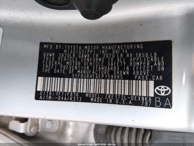 5YFBURHE6EP159085 Toyota COROLLA LE